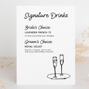 Signature Boissons Moderne Minimaliste Mariage Sig