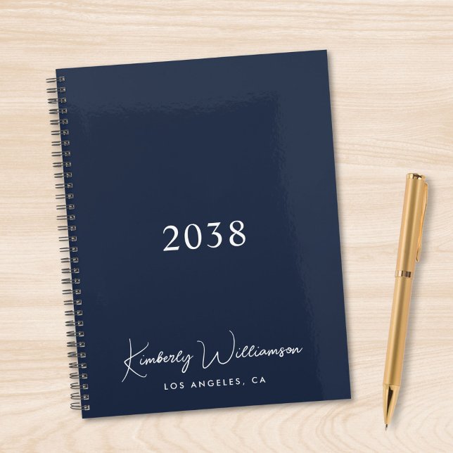 Signature Chic Monogramme Bleu Entreprise (Chic Signature Script Monogram Blue Business Planner)