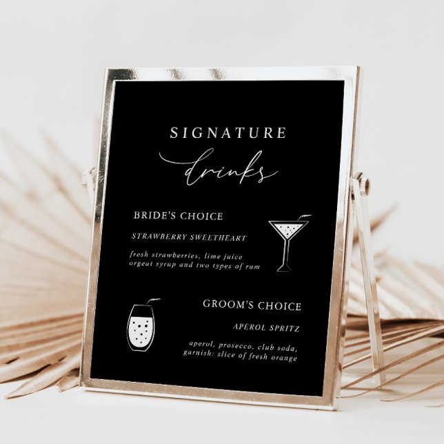 Signature de calligraphie moderne noire Boissons S (Créateur téléchargé)