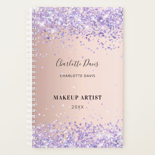 Signature de nom scintillant rose gold violet (Devant)