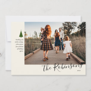 Signature Green Tree Carte de vacances photo uniqu