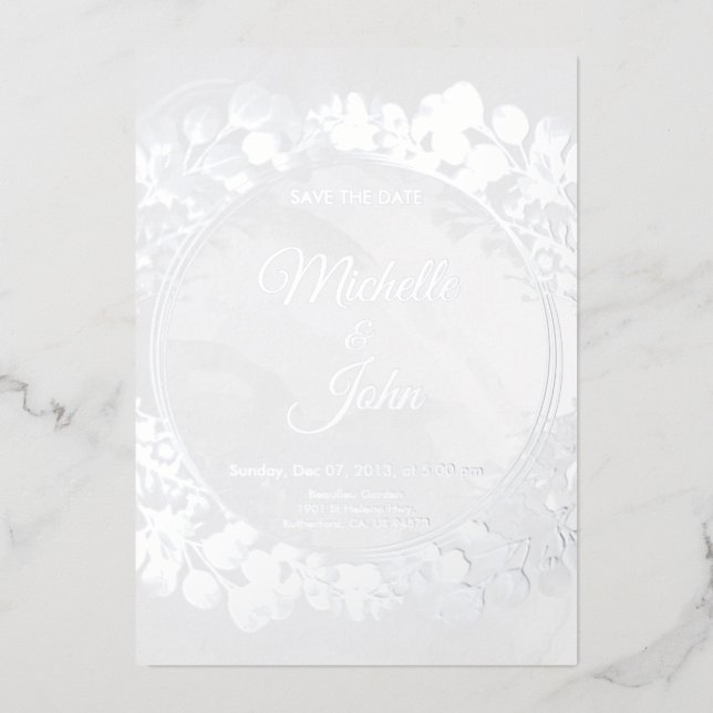 Signature Greeny Faire-part de mariage Floral (Recto)
