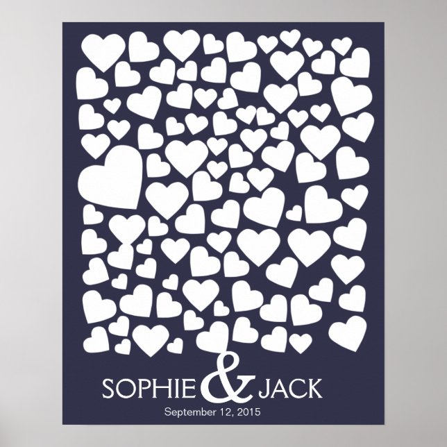 signature mariage livre d'or coeurs signature bois (Devant)