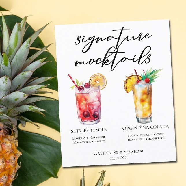 Signature Mocktail Shirley Temple Piña Colada Menu (Créateur téléchargé)