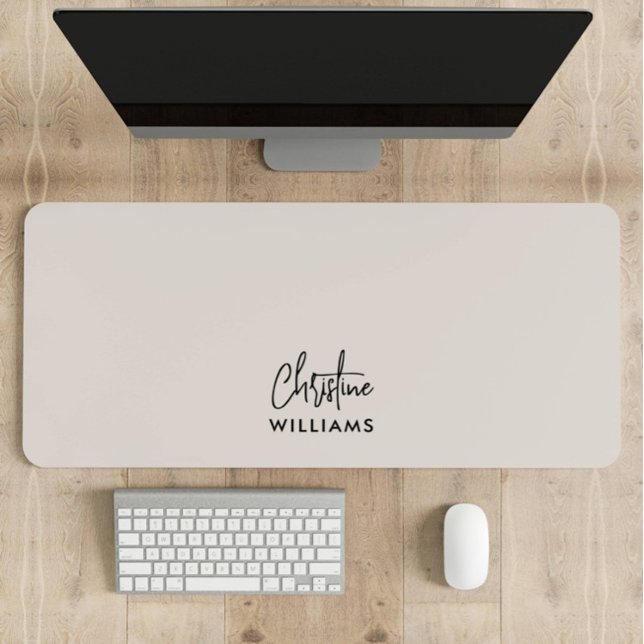 Signature Monogramme manuscrit Script BLUSH (monogrammed office desk mat for any feminine or girly boss )