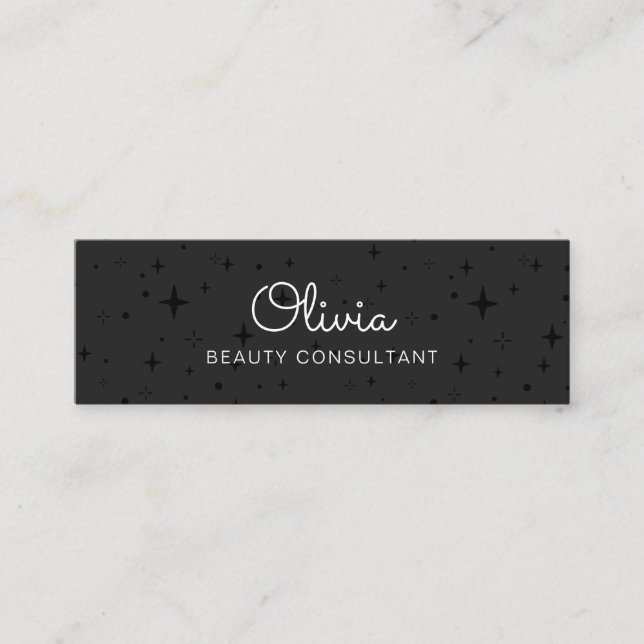 Signature Script Black Stars Mini Carte de visite (Devant)