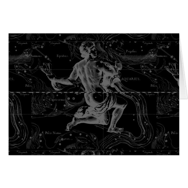 Signe Aquarius Carte de la constellation par Hevel (Devant horizontal)