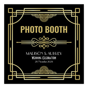 Signe Art Déco Mariage Photo Booth Gold Black Part