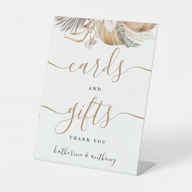 Signe Boho Floral de mariage minimal Cartes et Cad (Recto)