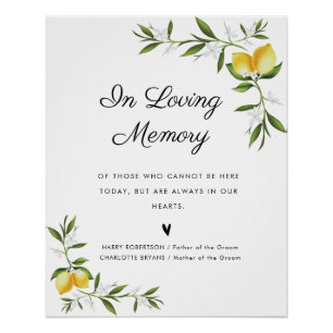signe commémoratif mariage floral citron aquarelle