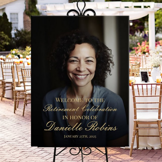 Signe de bienvenue de la fête de retraite avec pho (Créateur téléchargé)