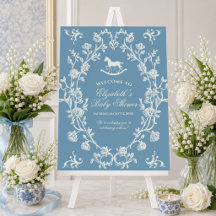 Signe de bienvenue pour Baby Shower Cheval à Bascu