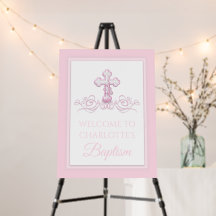 Signe de bienvenue pour baptême, christening et pr
