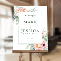 Signe de bienvenue pour mariage LỄ VU QUY Fleur Ro