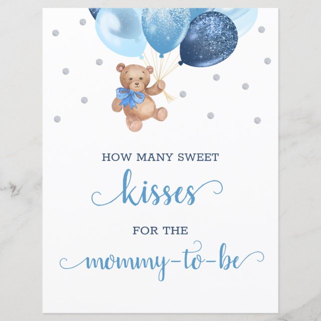 Signe de jeu de combien de baisers pour une baby s (Devant)