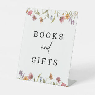 Signe de la table des livres et des cadeaux Fleurs