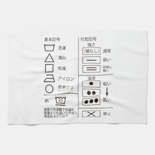 Signe de lessive indication serviette de cuisine