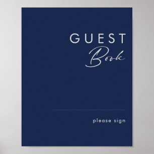 Signe de livre d'or moderne minimaliste bleu marin