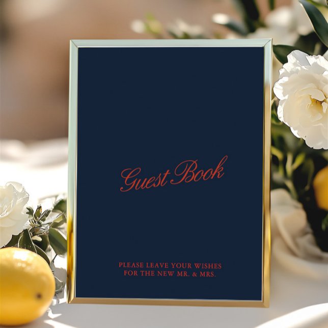 SIGNE DE Mariage Vintage Rouge et Bleu Profond (Créateur téléchargé)