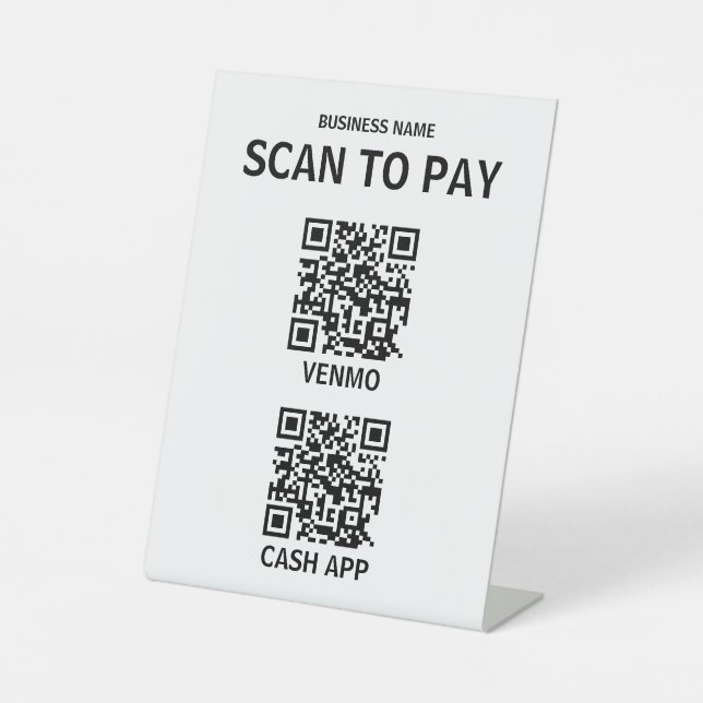 Signe de paiement de code QR sans contact, moderne (Recto)