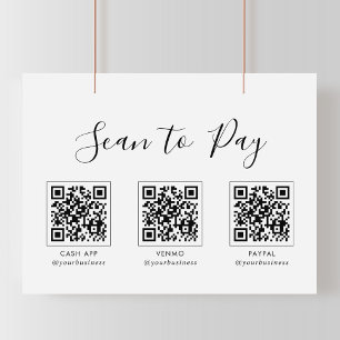 Signe de paiement de numérisation QR simple et mod