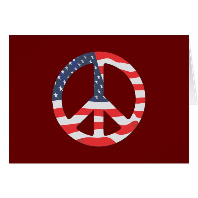 Signe de paix de drapeau américain (Devant horizontal)