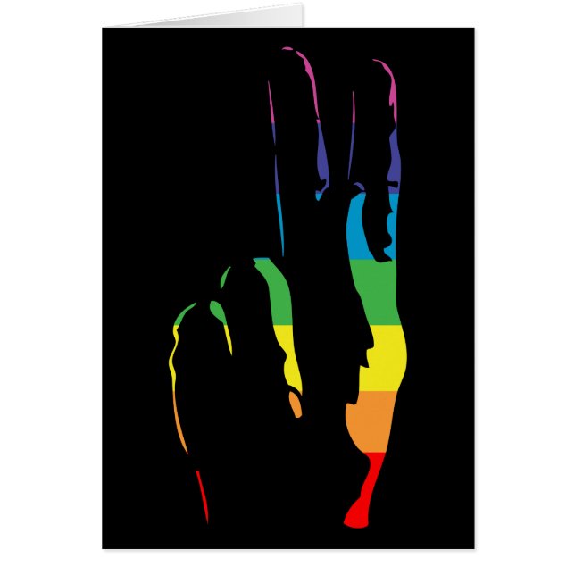 signe de paix de la fierté arc-en-ciel (Devant)