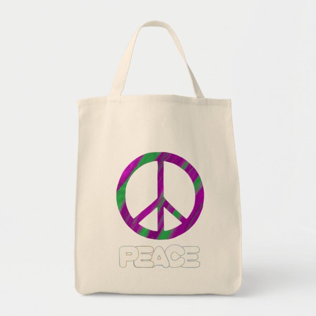 Signe de paix pourpre et vert, sacs fourre-tout (Devant)