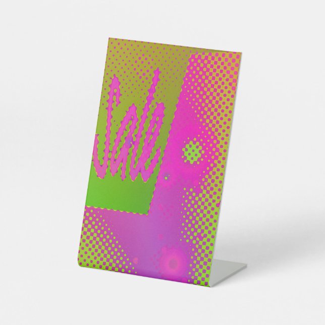 Signe de piédestal grungy avec éléments de néon gr (Recto)