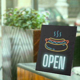 SIGNE DE POINTE OUVERTE DE CHIEN CHAUD NEON