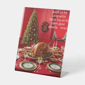 signe de prière de table de Noël