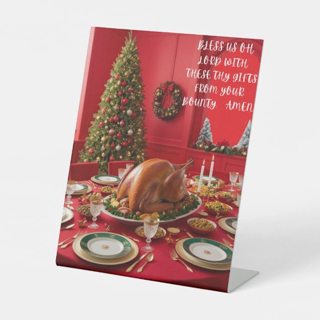 signe de prière de table de Noël (Recto)