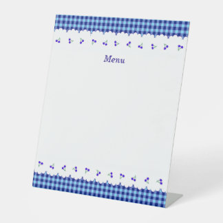 SIGNE DE TABLE タイトル カスタマイズ チェリー チェック ブルー