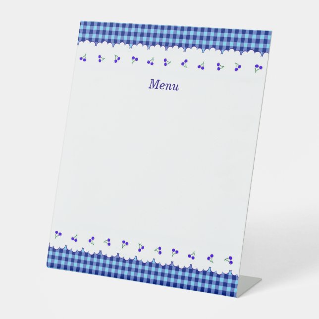 SIGNE DE TABLE タイトル　カスタマイズ　チェリー　チェック　ブルー     (Recto)