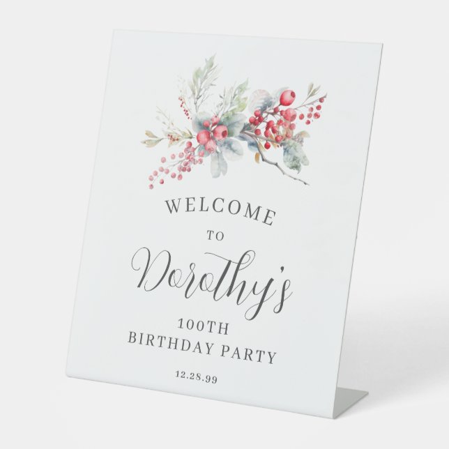 Signe De Table ! 00e anniversaire Bienvenue hiver Red Berry (Recto)