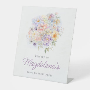 Signe De Table 100e fête d'anniversaire Bouquet de fleurs de prin