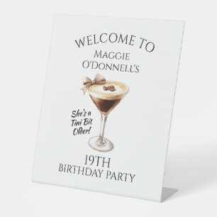 Signe De Table 19E Anniversaire Fête Espresso Martini Bienvenue
