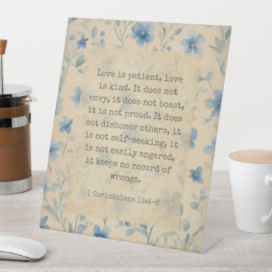 Signe De Table 1 Corinthiens 13:4–5 L'amour est patient Floral