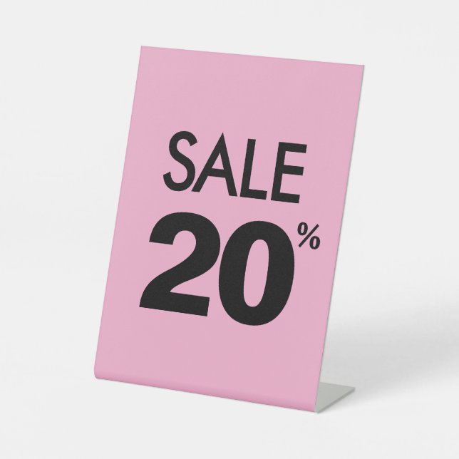 Signe De Table 20% Off Sale Sign, Tabletop Counter Signage, Store (Recto)