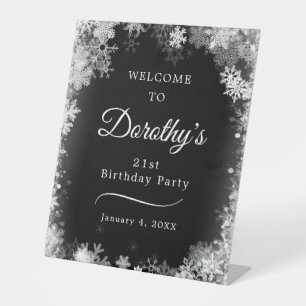 Signe De Table 21e anniversaire Wonderland Winter Wonderland Snow