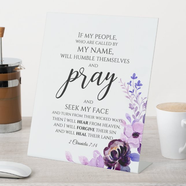 Signe De Table 2 Chroniques 7:14 Si Mon Peuple Priait Chrétien (In SItu)