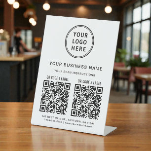 Signe De Table 2 logos de société Codes QR