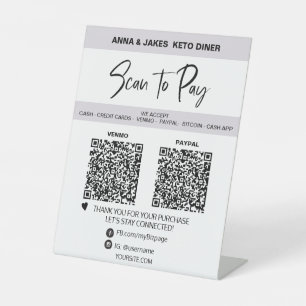 Signe De Table *~* 2 QR PAIEMENT - Tente de table de table MINIMA
