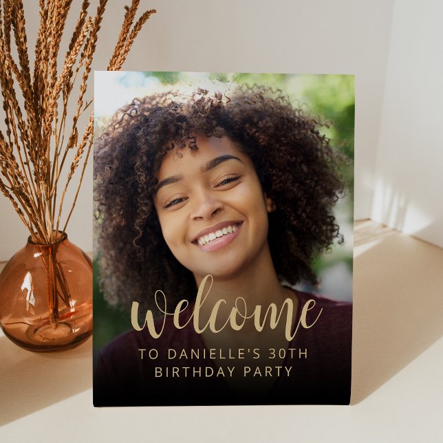 Signe De Table 30e anniversaire de fête Photo Bienvenue (Créateur téléchargé)