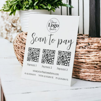 Signe De Table 3 scannages de paiement pour payer les petites ent