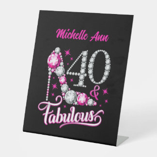 Signe De Table 40 et fabuleux, 40e anniversaire, n'importe quel n