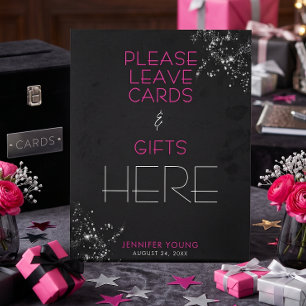 Signe De Table 40 Fantastique Anniversaire Noir Rose Glamour Étin