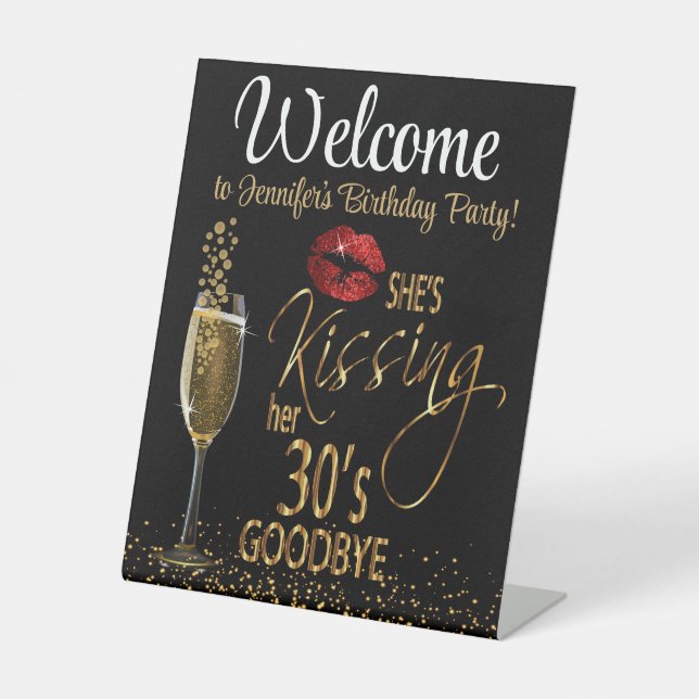 Signe De Table 40e anniversaire - Elle embrasse ses 30's Goodbye (Recto)