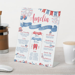 Signe De Table 4 juillet MODIFICATIF Anniversaire Affiche de bien