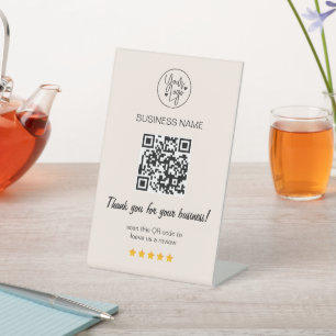 Signe De Table 5 étoiles critique QR Code Business Avis Pink